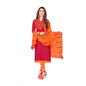 Generic Women's Slub Cotton Unstitched Salwar-Suit Material With Dupatta (Red, 2 Mtr)