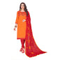 Generic Women's Slub Cotton Unstitched Salwar-Suit Material With Dupatta (Orange, 2 Mtr)