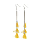 Generic Women's Silver Plated Hook Dangler Hanging Tassel Fashion Earrings-Silver