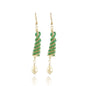 Generic Women's Alloy Hook Dangler Hanging Earrings-Green