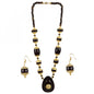 Designer Dark Brown and Golden Beads South Style Necklace