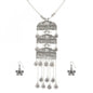 Designer German Silver Oxidized Necklace Set with Earrings