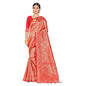 Generic Women's Banarasi Silk Saree (Peach,5-6 Mtrs)