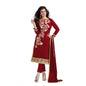 Generic Women's Chanderi Unstitched Salwar Suit-Material With Dupatta (Maroon,2 Mtrs)