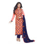 Generic Women's Chanderi Unstitched Salwar Suit-Material With Dupatta (Orange,2.2 Mtrs)