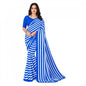 Generic Women's Faux Georgette Saree With Blouse (Blue, 5-6Mtrs)
