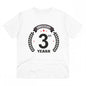 Generic Men's PC Cotton 3rd Anniversary Printed T Shirt (Color: White, Thread Count: 180GSM)