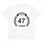 Generic Men's PC Cotton 47th Anniversary Printed T Shirt (Color: White, Thread Count: 180GSM)