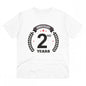Generic Men's PC Cotton 2nd Anniversary Printed T Shirt (Color: White, Thread Count: 180GSM)