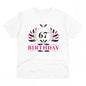 Generic Men's PC Cotton 67th Birthday Printed T Shirt (Color: White, Thread Count: 180GSM)