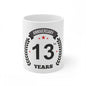 Generic Ceramic 13th Anniversary Printed Coffee Mug (Color: White, Capacity:330ml)