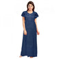 Generic Women's Cotton Printed Maxi Nighty (Blue)