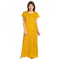 Generic Women's Cotton Printed Maxi Nighty (Yellow)