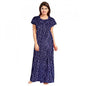 Generic Women's Cotton Printed Maxi Nighty (Blue)