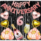 Generic 6Th Anniversary Rose Gold Foil Balloons With Happy Decoration Items Set (Rose Gold)
