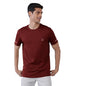 Generic Men's Casual Half sleeve Solid Polyester Crew Neck T-shirt (Maroon)