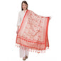 Generic Women's Art Silk Printed Dupatta (Orange, Length: 2.25 to 2.50 Mtr)