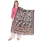 Generic Women's Art Silk Printed Dupatta (Black, Length: 2.25 to 2.50 Mtr)