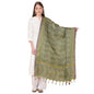 Generic Women's Art Silk Printed Dupatta (Green, Length: 2.25 to 2.50 Mtr)