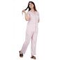 Generic Women's Casual Half Sleeve Printed Viscose Rayon Shirt With Pyjama Pant Night Suit Set (Pink)