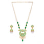 Generic Women's Rose Gold Plated Alloy Necklace &amp; Earings Set (Green)