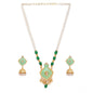 Generic Women's Rose Gold Plated Alloy Necklace &amp; Earings Set (Green)
