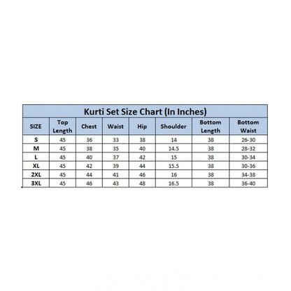 Generic Women's Cotton Printed 3/4th Sleeve Kurti With Pant (Cream )