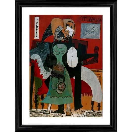 Generic Lovers 1919 Painting With Wood Photo Frame (Multicolor)