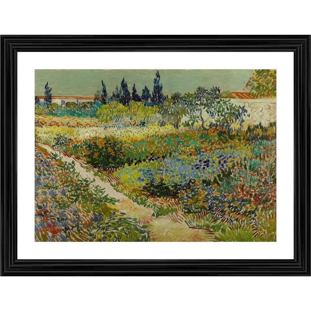Generic Garden at Arles 1889 Painting With Wood Photo Frame (Multicolor)