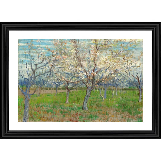 Generic The Pink Orchard 1888 Painting With Wood Photo Frame (Multicolor)