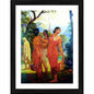Generic Shakuntala with her Companions 1870 Painting With Wood Photo Frame (Multicolor)