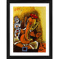 Generic Ganesha Teaches 2008 Painting With Wood Photo Frame (Multicolor)