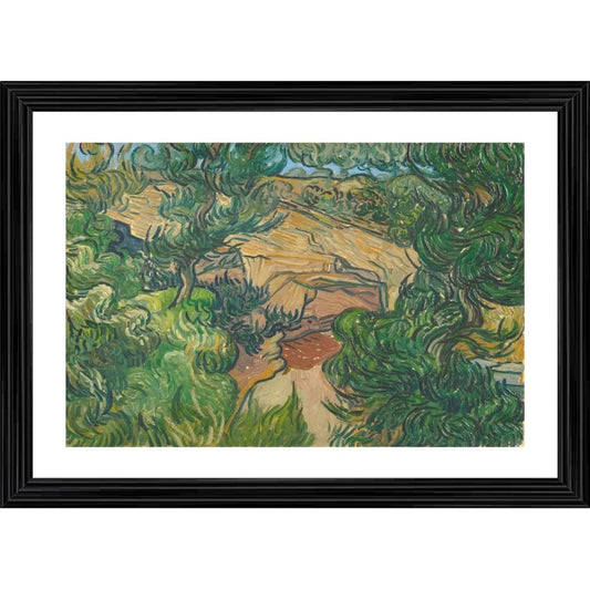 Generic Entrance to a Quarry 1889 Painting With Wood Photo Frame (Multicolor)