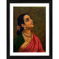 Generic Maharashtrian Woman 1891 Painting With Wood Photo Frame (Multicolor)
