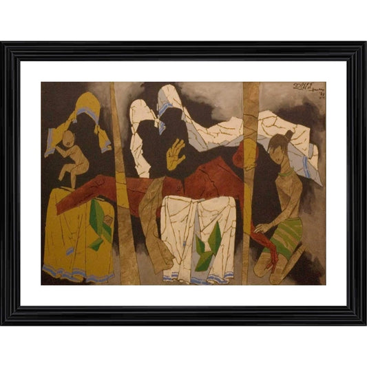 Generic Mother Teresa 1989 Painting With Wood Photo Frame (Multicolor)