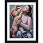 Generic Mother and Child 1921 Painting With Wood Photo Frame (Multicolor)