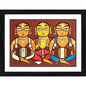Generic Three Musicians 1 Painting With Wood Photo Frame (Multicolor)