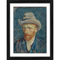 Generic Self Portrait with Grey Felt Hat 1887 Painting With Wood Photo Frame (Multicolor)