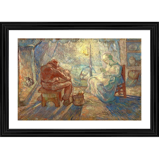 Generic Evening 1889 Painting With Wood Photo Frame (Multicolor)