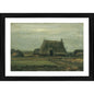 Generic Farm with Stacks of Peat 1883 Painting With Wood Photo Frame (Multicolor)