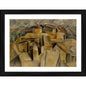 Generic Houses on the Hill 1909 Painting With Wood Photo Frame (Multicolor)