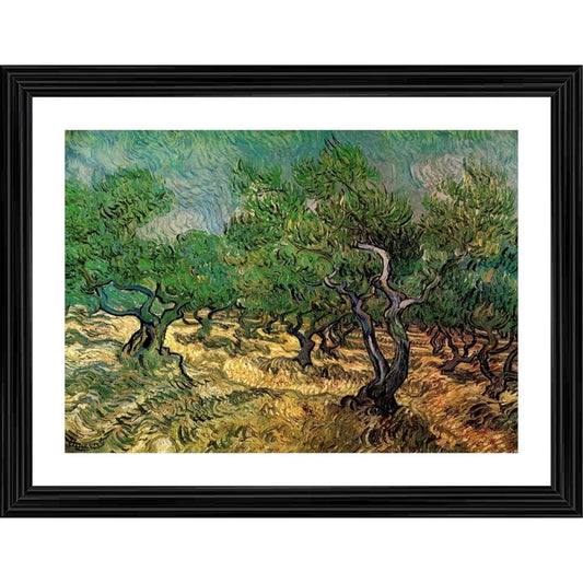 Generic Olive Grove 1889 Painting With Wood Photo Frame (Multicolor)