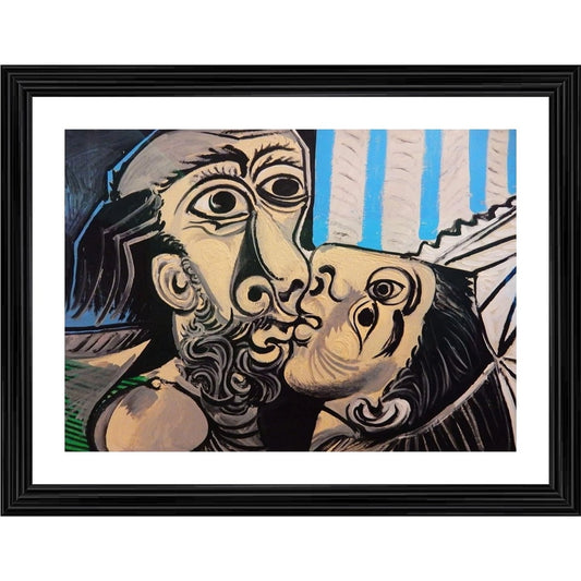 Generic The Kiss 1969 Painting With Wood Photo Frame (Multicolor)