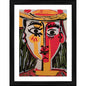 Generic Head of a Woman in a Hat 1962 Painting With Wood Photo Frame (Multicolor)
