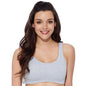 Enamor SB06 Women's Cotton Low Impact Non-Padded, Non-Wired, High-Coverage Bra (Grey-Melange)