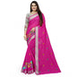 Generic Women's Cotton Silk Embroidered Saree With Unstitched Blouse 5.5Mtr (Pink)