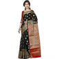 Generic Women's Jacquard Woven Saree With Unstitched Blouse 5.5Mtr (Black)
