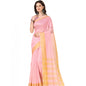 Generic Women's Cotton Silk Striped Saree With Unstitched Blouse 5.5Mtr (Multicolor)