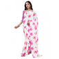 Generic Women's Crepe Digital Print Saree With Unstitched Blouse 5.5Mtr (Pink)