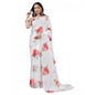 Generic Women's Crepe Digital Print Saree With Unstitched Blouse 5.5Mtr (Cream)